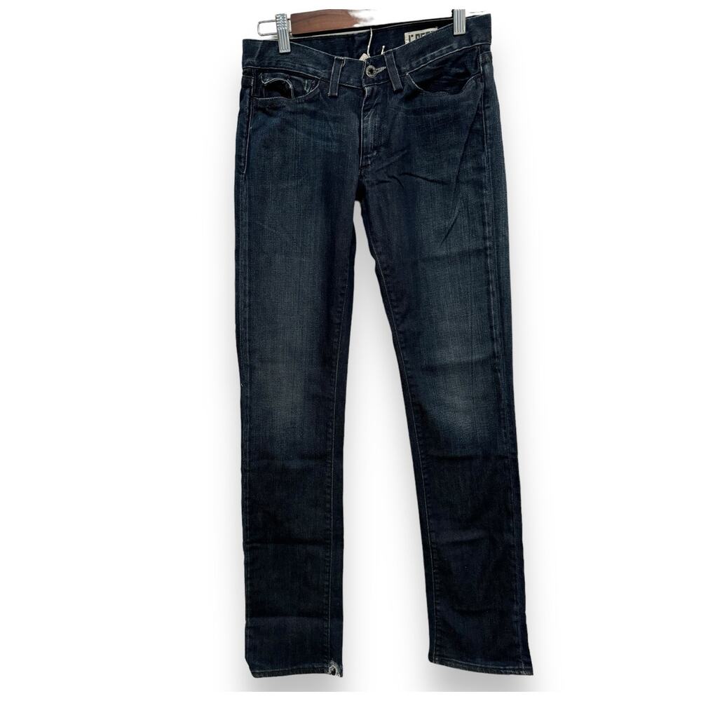Rogan Slim Straight Leg Women's Sz 25 Low Rise Stretch Dark Wash Jeans 28x33 Y2K